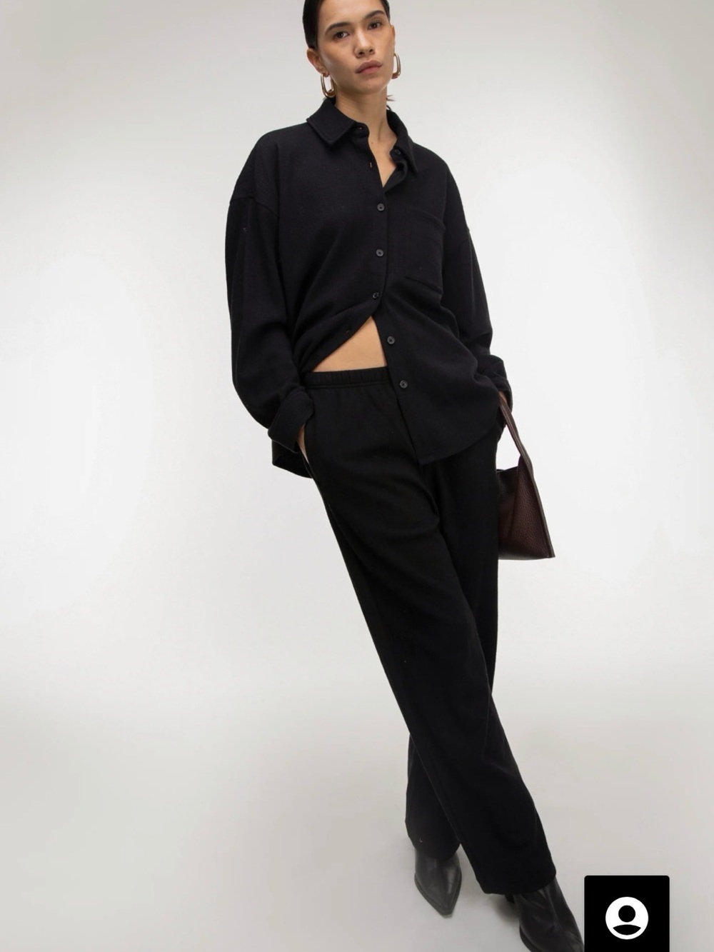OAK + FORT Black Matching Knit Set